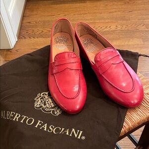 Alberto Fasciani NEW orange leather loafer sz 37.5